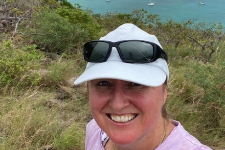 Woman taking a selfie whilst out walking in nature