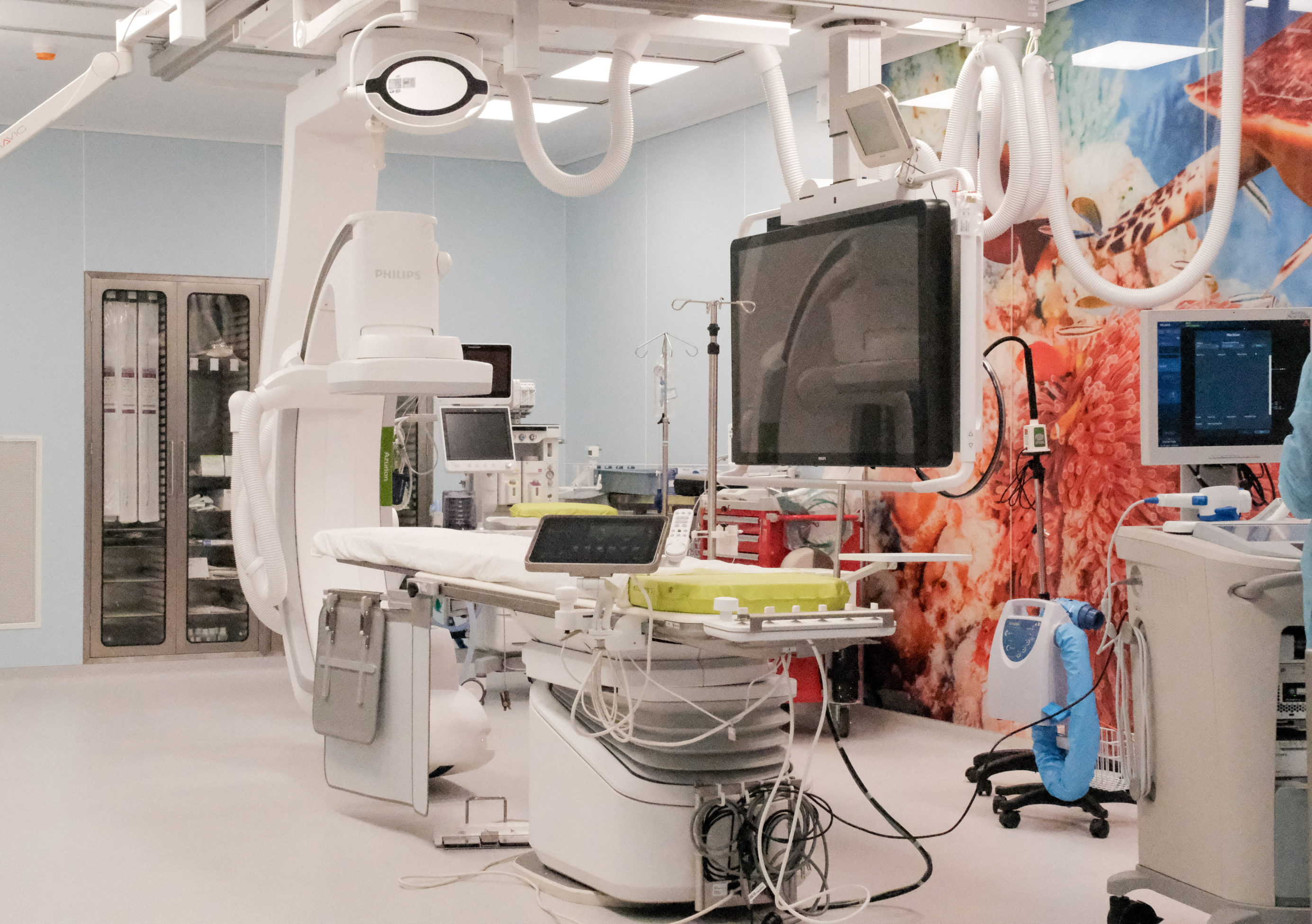 Cardiac Catheterisation Laboratory (cath lab) at Lautoka Hospital, Fiji.