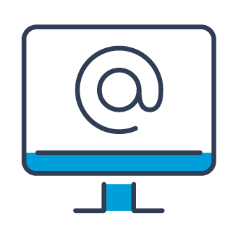 Icon shows an 'at' symbol on a computer monitor.
