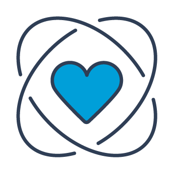 Blue and black graphic indicating a space of love and acceptance.