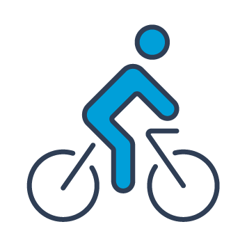 Icon of a person riding a bike.