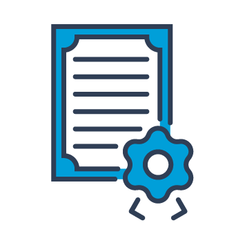 Icon of a certificate to symbolise compliance.
