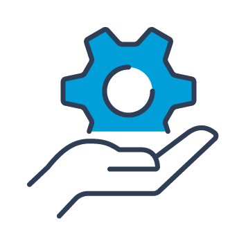 Icon representing solutions in hand.