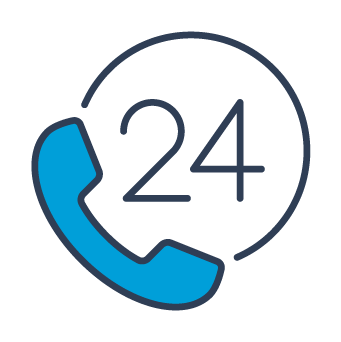 Icon of a phone with a 24-hour loop.