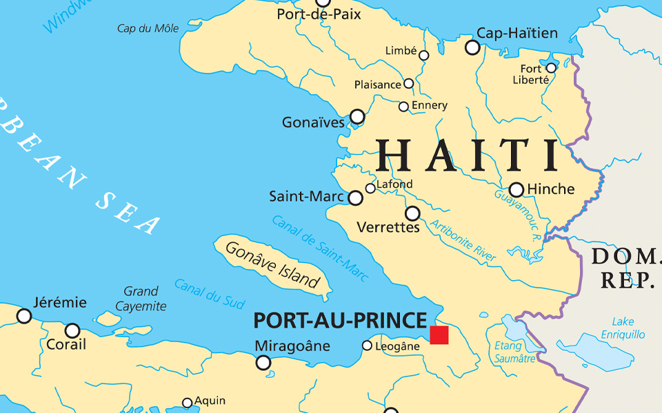 Image of map showing Haiti.