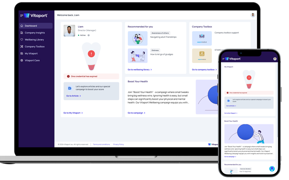 Homepage mockup of website on laptop and mobile device 
