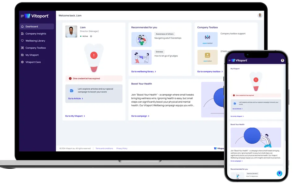 Homepage mockup of website on laptop and mobile device 